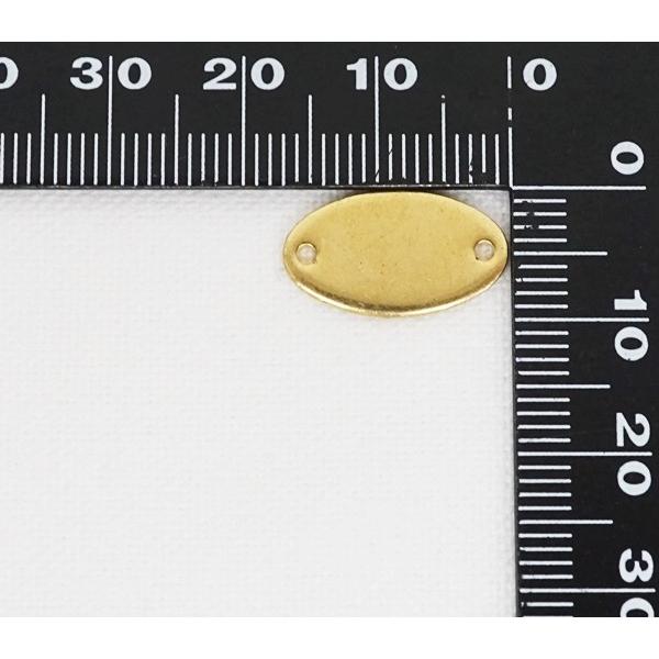 オールドマウンテン　真鍮プレート　2枚組 10×17mm 2つ穴 楕円型プレート 真鍮生地 5個セット kume1191-2 : KUME