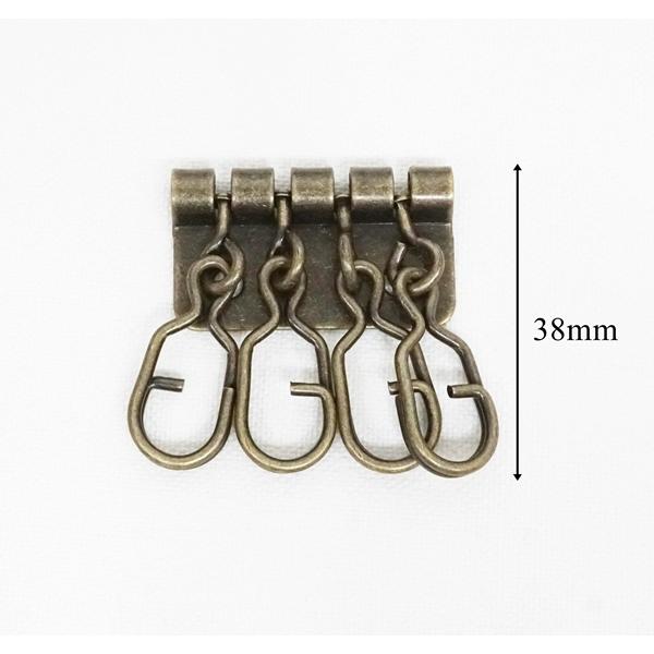 4連キーホルダー Gカン付キーホルダー アンティーク カシメ付 kume1439-AT|kume-shop|02