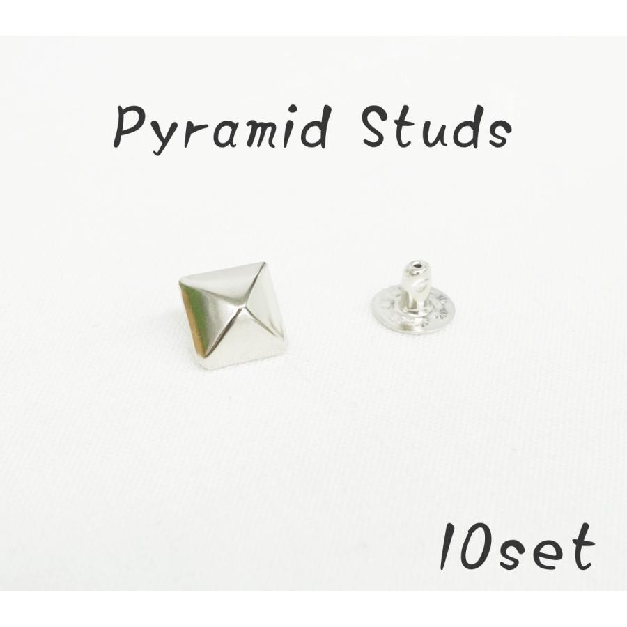 ピラミッドスタッズ 角ピラミットR付 （頭10mm 高さ5mm） ニッケル 10