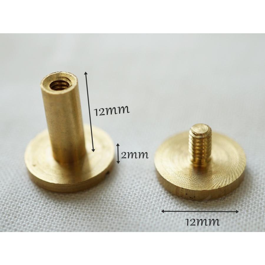 径12mm 足12mm シカゴスクリュー 組ネジ ブラス ニッケル メタルグレー