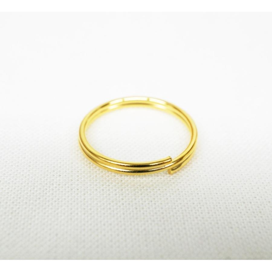 1×15mm 二重リング ゴールド 本金メッキ 10個セット kume931|kume-shop|02