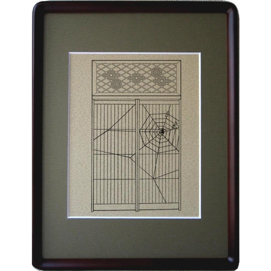 組子細工欄間入り書院障子影絵100選 No 3 蜘蛛の巣と虫 Fk くみこスタジオ 通販 Yahoo ショッピング