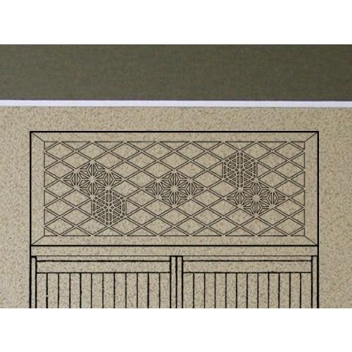 欄間　木製　アンティーク　DIY 組子細工 書院 タN0385◇【H37cm×W168cm】素敵な組子細工のレトロな古い木製