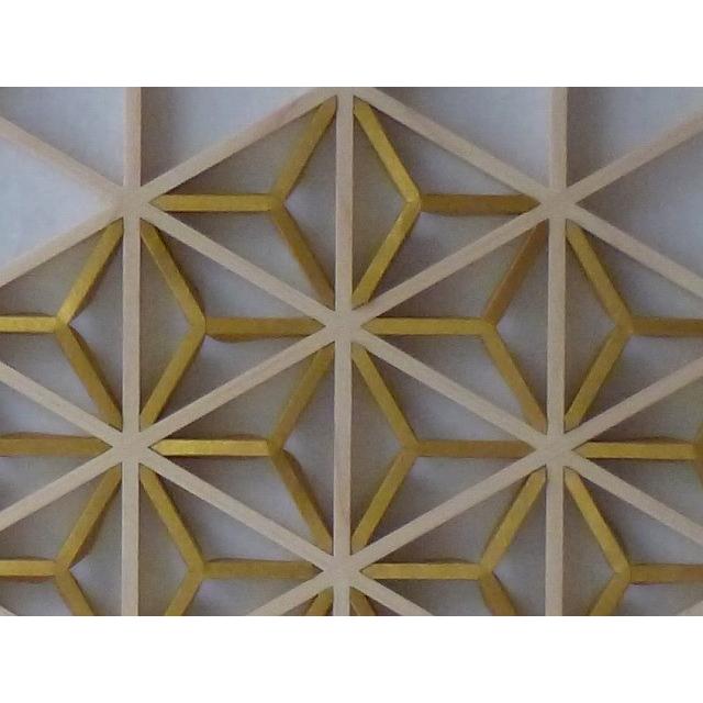 和モダン アートパネル 組子色彩葉 【金銀麻の葉 ちらし 2色2号