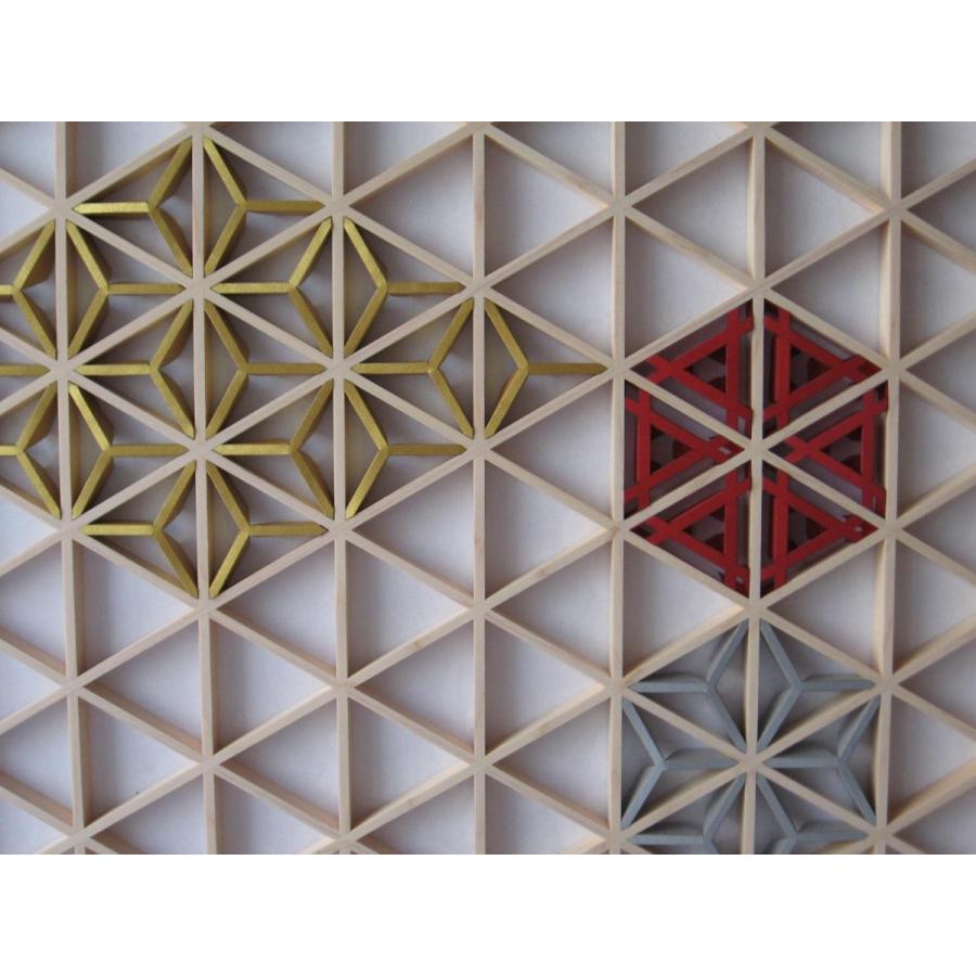 和モダン アートパネル 組子色彩葉 【金銀麻の葉 ちらし 3色1 和モダン アートパネル 組子色彩葉 【金銀麻の葉 ちらし 3色1
