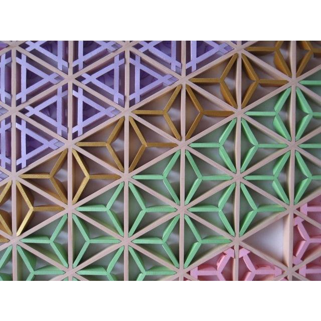 和モダン アートパネル 組子色彩葉 【冬から春へ】 インテリア 空間お