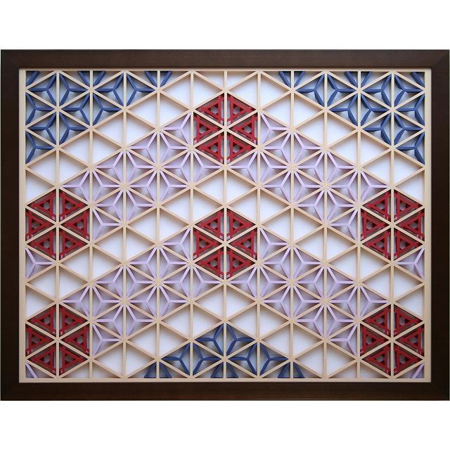 和モダン アートパネル 組子色彩葉 【3色3号 Type1】 インテリア