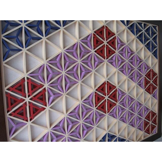 和モダン アートパネル 組子色彩葉 【3色3号 Type1】 インテリア