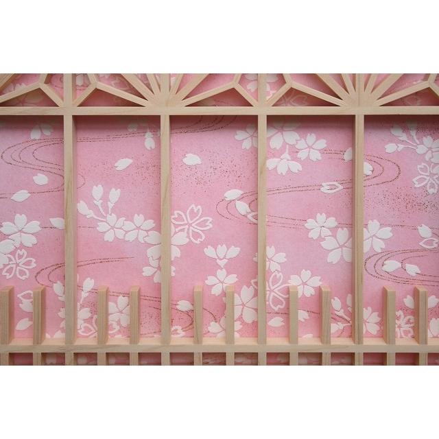 和モダン アートパネル 【書院障子風 麻の葉 友禅紙＜桜