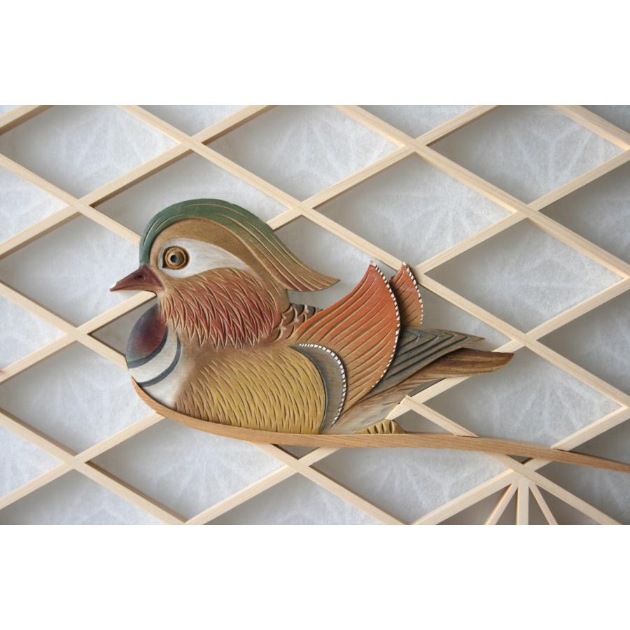 有田焼 源右衛門 陶板 鴛鴦 オシドリ おしどり 鳥 壁掛け アート パネル 和モダン アートパネル 組子彫刻入りアートパネル 【鴛-オシドリツガイ