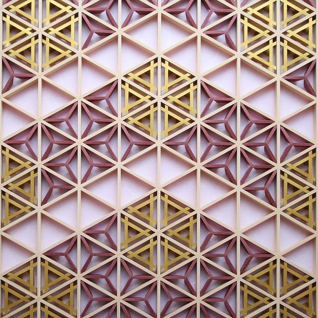 和モダン アートパネル 組子色彩葉 【組子色彩葉 里物語 2色3