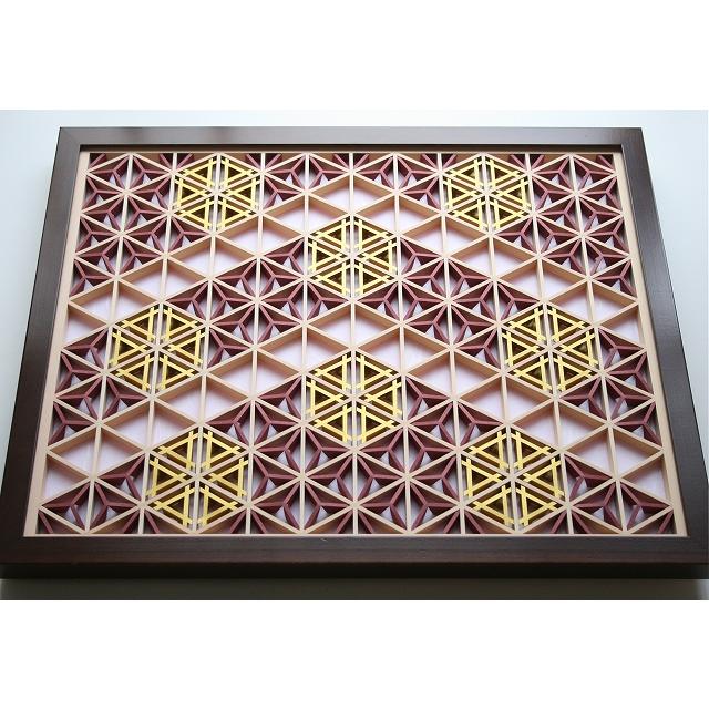 和モダン アートパネル 組子色彩葉 【組子色彩葉 里物語 2色3号