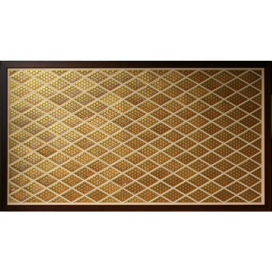 和モダン 組子アートパネル【菱内小紋 麻の葉＜金 PurpleNeon＞ 大型