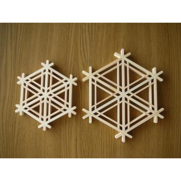 組子細工 ゴマ柄 kumiko 組子 コースター（大き目） 完成品 面取り加工