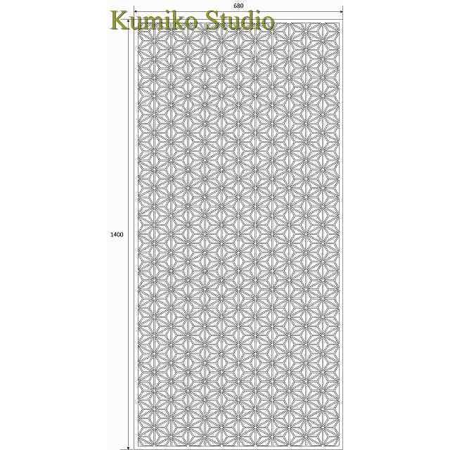 即納 組子欄間調インテリア壁飾り【麻の葉づくし 大型  W68 * H140 * 1 [cm] 】組子細工 本格的な組子インテリア【送料無料】｜kumiko-studio｜04