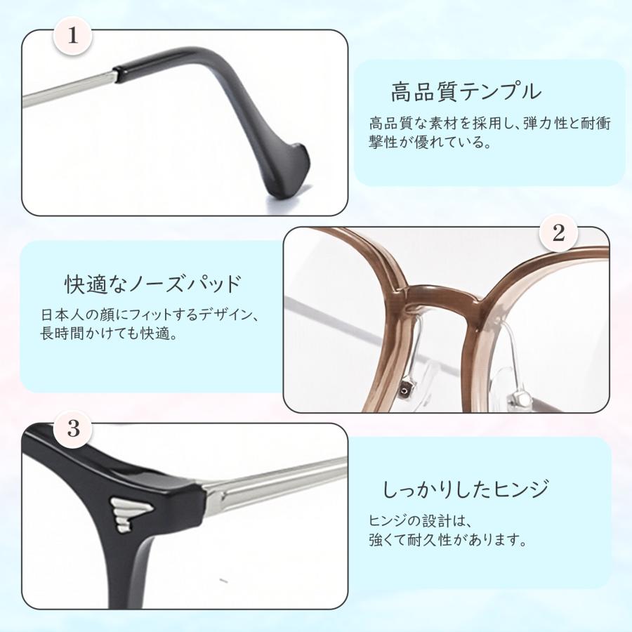 調光レンズ ブルーライトカット サングラス UVカットメガネ 伊達メガネ