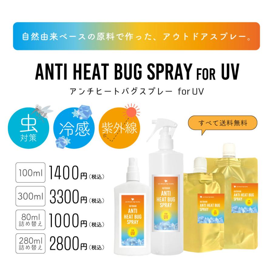 虫よけスプレー 最強 アウトドア アンチヒートバグスプレー 80ml 詰替え / 虫除け 日焼け止め クール はっか/+lt3+ E