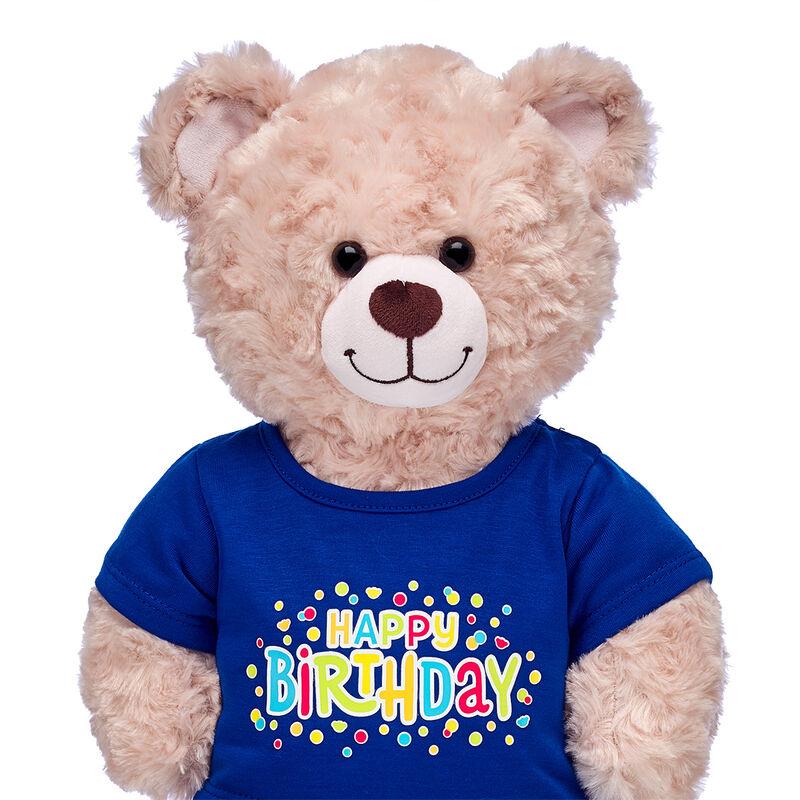 ダッフィー用Tシャツ ハッピーバースデー 青 ドット×ベア ダッフィー用Tシャツ ハッピーバースデー 青 ドット×ベア