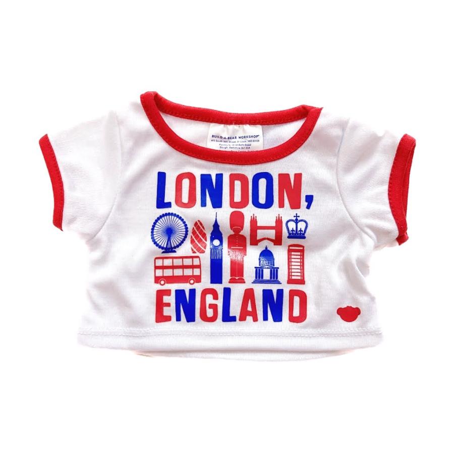 ダッフィー用Tシャツ LONDON 白×赤 ビルドアベア ぬいぐるみ服 : く