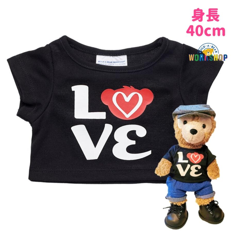 ダッフィー用Tシャツ LOVE 黒×赤 ビルドアベア ぬいぐるみ服 : くもの