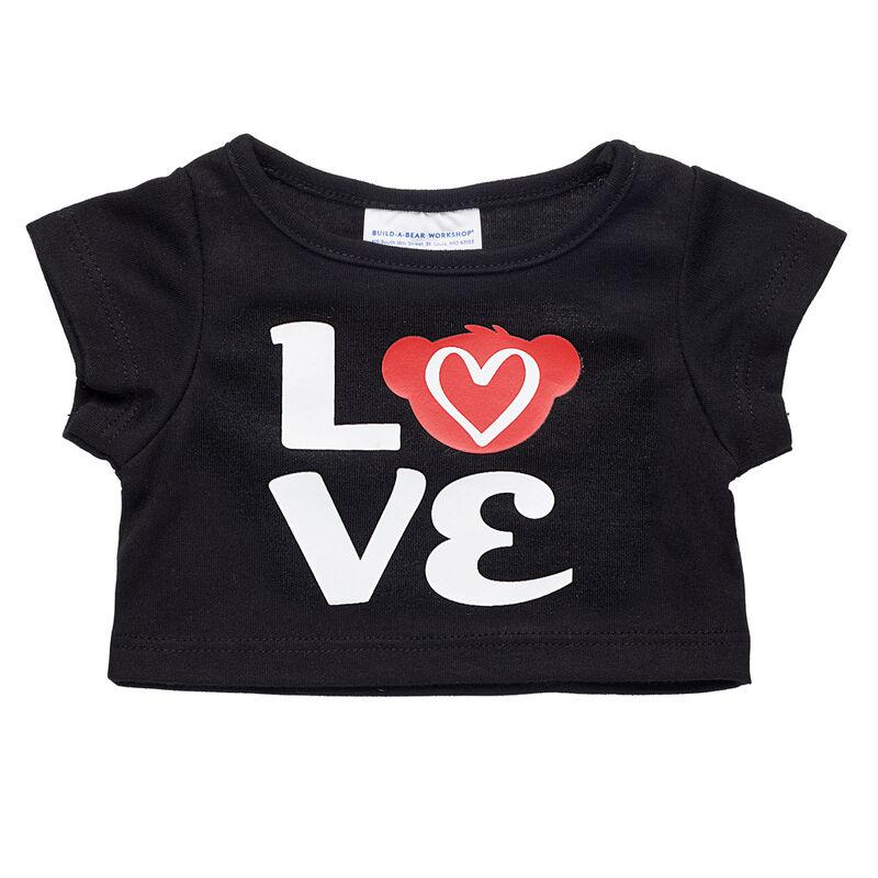 ダッフィー用Tシャツ LOVE 黒×赤 ビルドアベア ぬいぐるみ服 : くもの