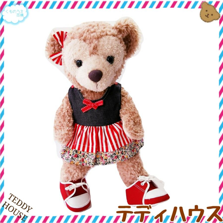 シェリーメイ用ワンピース ノースリーブ 赤ストライプ 花柄 デニム リボンとセット テディハウス ぬいぐるみ服 L003 3 くものうえ百貨 三番街 通販 Yahoo ショッピング
