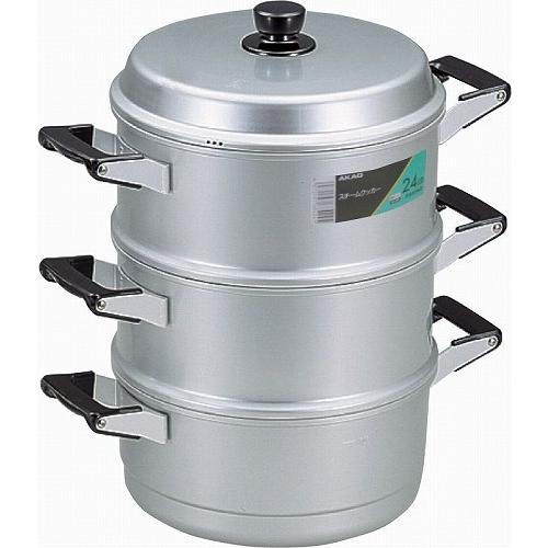 北陸アルミニウム 蒸し器 丸型 ホクア スチームクッカー36cm 二重