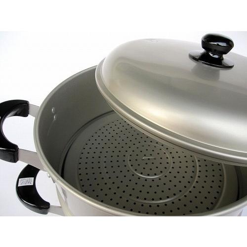 日本アルミ ツルマル 硫酸アルマイト仕上 蒸し鍋 丸蒸 28cm【蒸し器