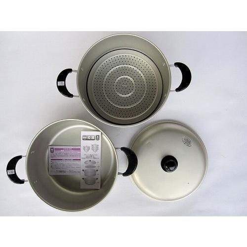 日本アルミ ツルマル 硫酸アルマイト仕上 蒸し鍋 丸蒸 28cm【蒸し器