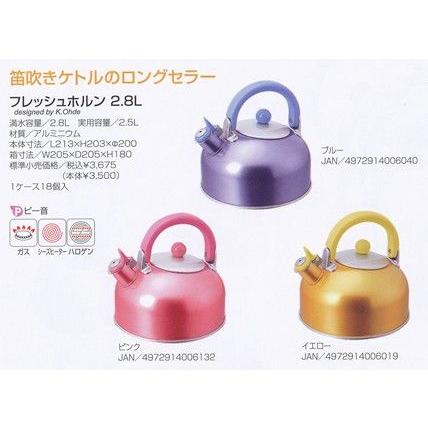 昭和レトロ クックベッセル ミニシリーズ 両手鍋 ケトル 急須 保温プレート Cookvessel（クックベッセル） フレッシュホルン ケトル 2.8L ピンク