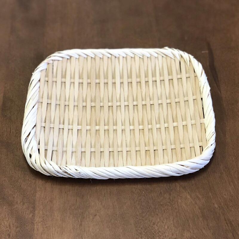 角盆ざる 18x16cm (即納) 竹製 / 盆ざる 角 角盆ザル 角ざる 竹ざる