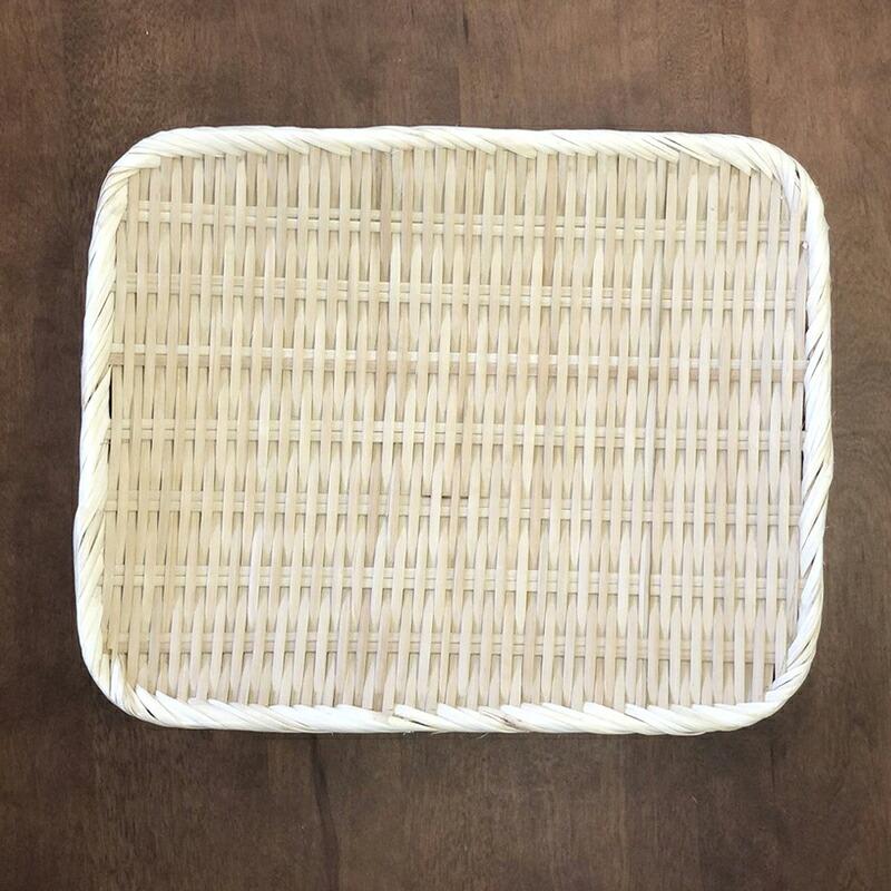 竹製 盆ざる 角長盆ざる 27x22cm / 50-927 角ザル 角ざる 竹ざる