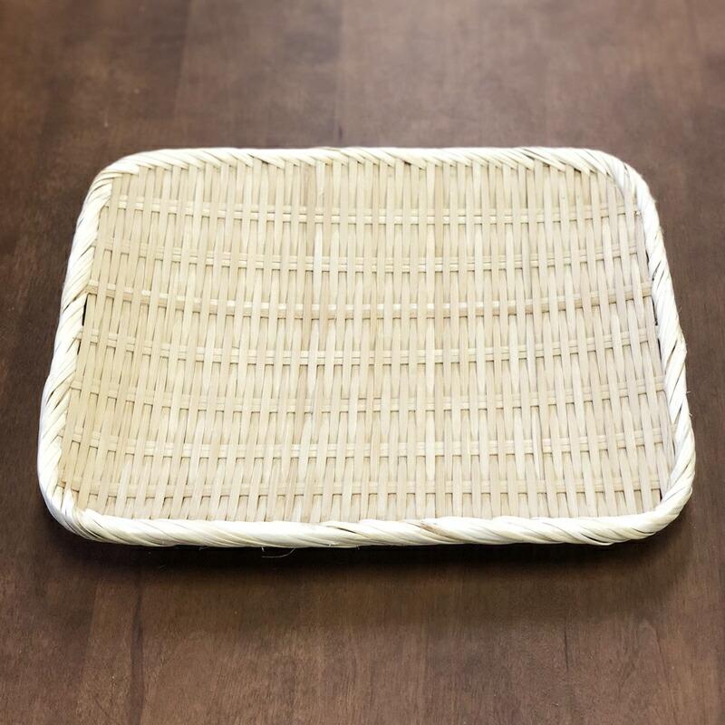 角盆ざる 30x26cm (即納) 竹製 / 盆ざる 角 角盆ザル 角ざる 竹ざる