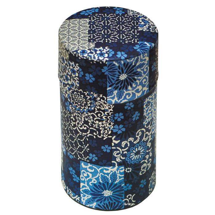 茶筒 和紙茶筒 ぽッ・かん 和柄 (金銀 黒紺) L / 791934 /日本製 茶筒 和紙茶筒 ぽッ・かん 和柄 (金銀 黒紺) L / 791934 /日本製