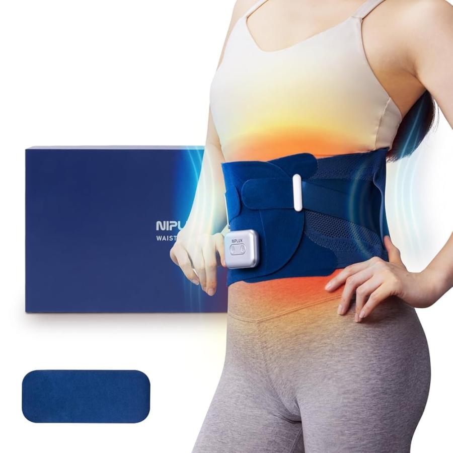 NIPLUX 電動 腰サポーター 腰 温熱 振動 蝶々型 フリーサイズ 腰ベルト サポート 骨盤 WAISTURELAX ウエスタリラックス | 