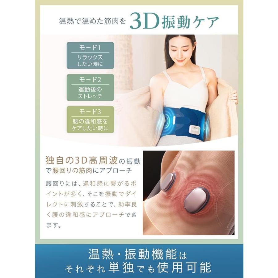 NIPLUX 電動 腰サポーター 腰 温熱 振動 蝶々型 フリーサイズ 腰ベルト サポート 骨盤 WAISTURELAX ウエスタリラックス |  | 04