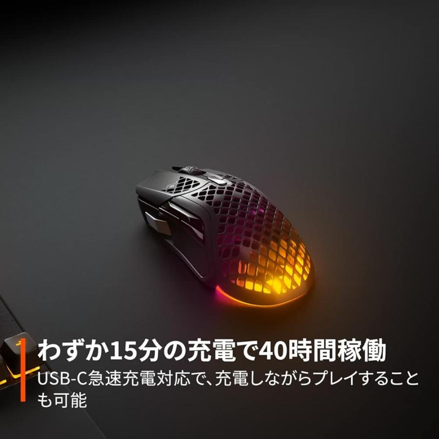 SteelSeries ゲーミングマウス 無線 ワイヤレス Aerox 5 Wireless 超