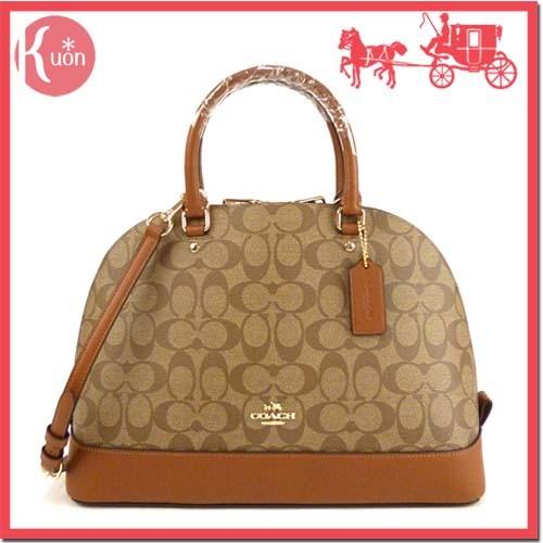 メーカー正規品 送料無料 Coach コーチ トートバッグ 2way シグネチャー シエラ サッチェル Style F Imbdx カーキ サドル 格安 送料 Paynow Universalpapershredding Com