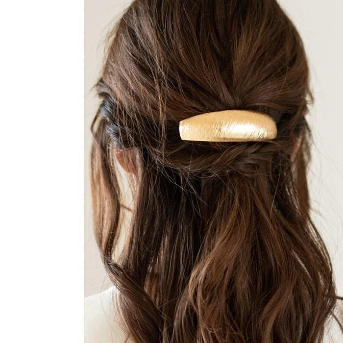 バレッタ ヘアアクセサリー シンプル ロング 大きめ ゴールド バレッタ ヘアアクセサリー シンプル ロング 大きめ ゴールド