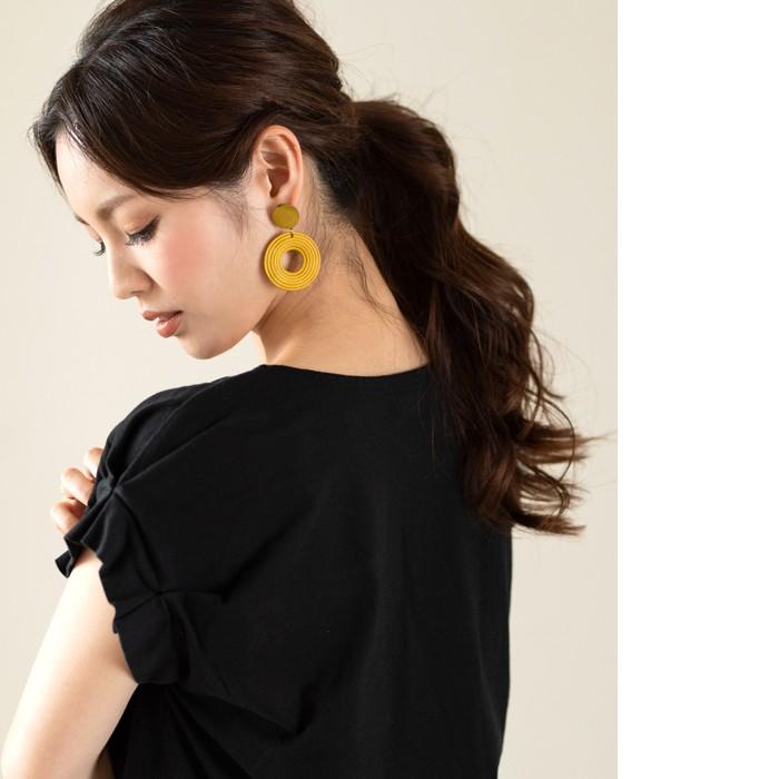 ピアス 大ぶり イヤリング レディース アクセサリー ウッド 春 夏 