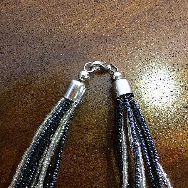 メール便対応可 アジアン ビーズデザインネックレス 10連 3色 シルバー