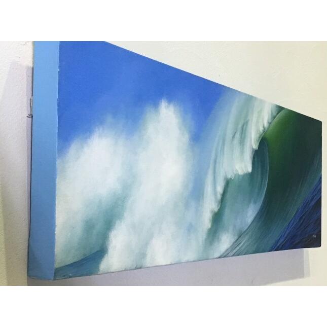 波の絵 海の絵画 波 アート W90×H30cm F-2 大きい アートパネル おしゃれ バリ 絵画 海の絵 サーフィンの画像