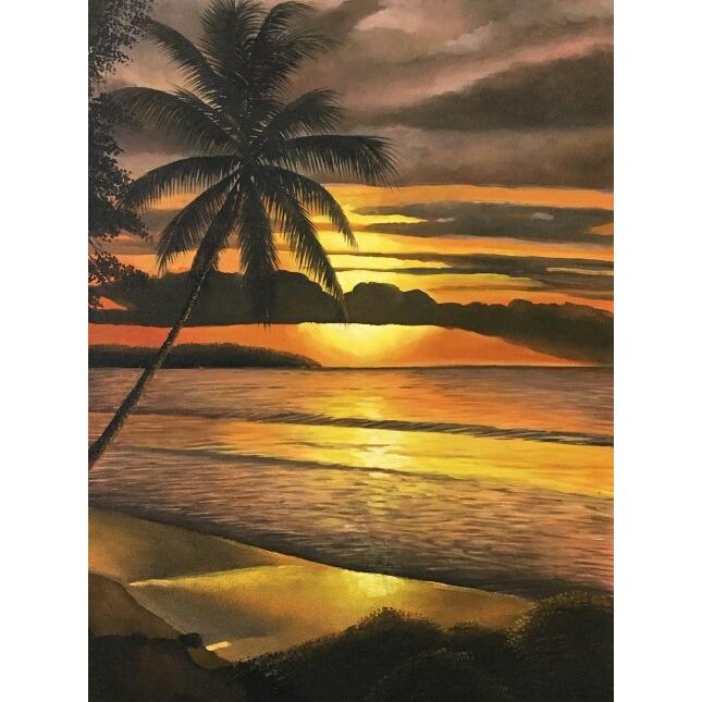 海の絵 ヤシの木 サンセット ビーチ W60×H80cm D-1 (1165-1) 海 海の絵 ヤシの木 サンセット ビーチ W60×H80cm D-1 (1165-1) 海