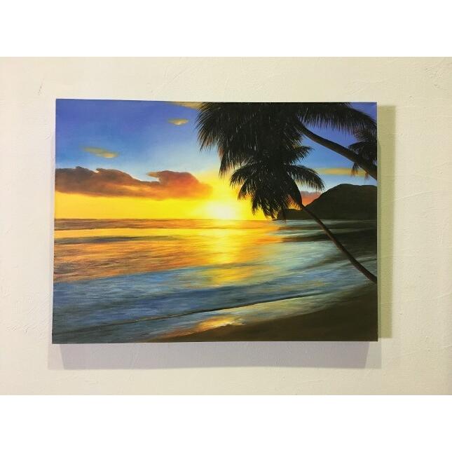 海の絵 ヤシとサンセット ビーチ W80 H60cm D 5 1165 5 海の絵画 波 アート バリアート サーフィン ハワイアン 南国 バリ島 ウブド 海 リゾート 1165 5 アジアン雑貨 バリ石像のクプクプ 通販 Yahoo ショッピング