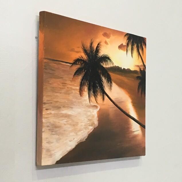 海の絵 ヤシの木 サンセット ビーチ 絵画 W50×H40cm (1170-3) 海 海の絵 ヤシの木 サンセット ビーチ 絵画 W50×H40cm (1170-3) 海