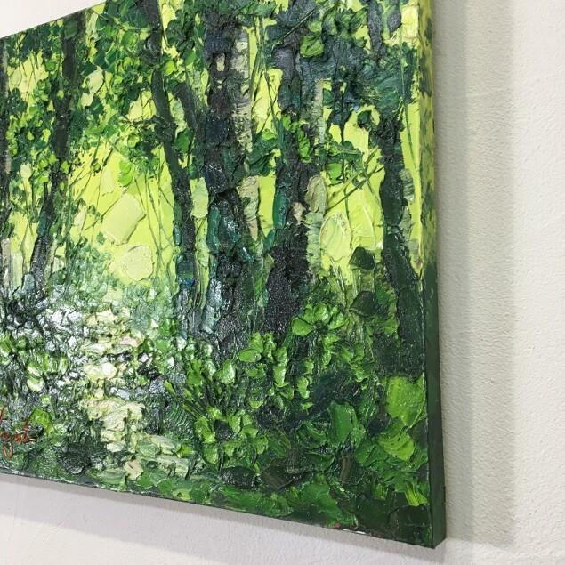 バリ絵画 油絵 森 W60×H50 (1171) バリアート 風景画 森の絵 バリ絵画 油絵 森 W60×H50 (1171) バリアート 風景画 森の絵