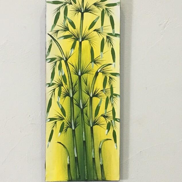 竹の絵 バンブー立体 緑 茶 2色 W20×H50 バリアート 植物 壁掛け