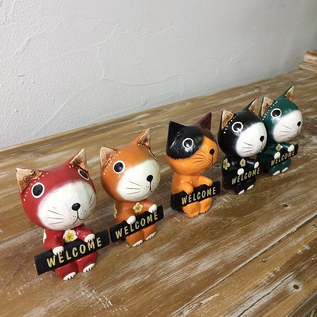 お座りウェルカムバリネコ 5色 D 猫雑貨 木彫りの動物 木製オブジェ ウッドオブジェ 12 1 バリ雑貨 石像のクプクプ アジアン 通販 Yahoo ショッピング