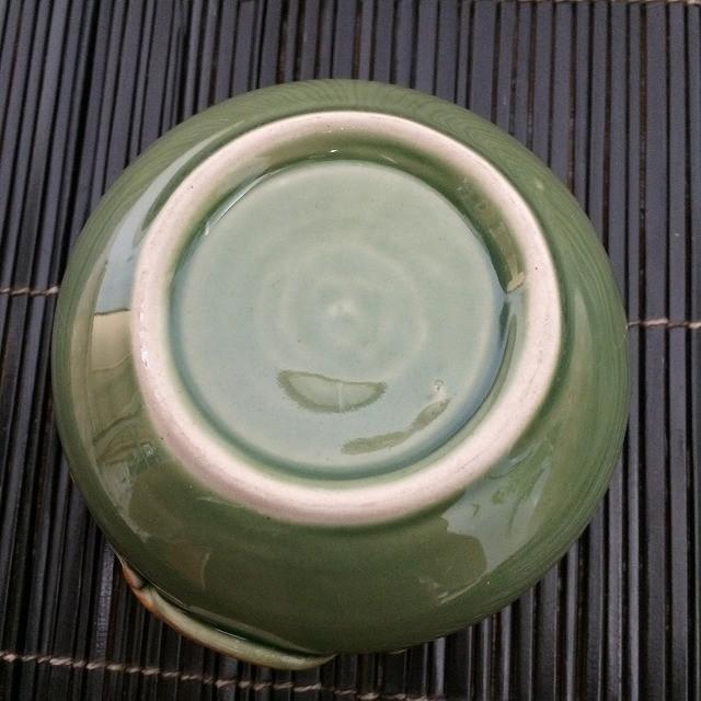 タバナン焼き 灰皿 小 ゲッコウ 緑色 ヤモリ 卓上灰皿 陶器 タバナン