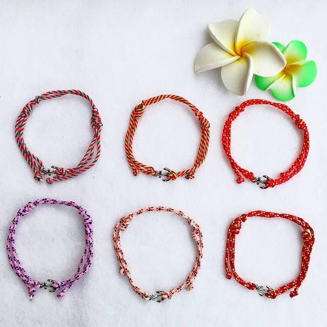 メール便対応可 ミサンガ ブレスレット アンクレット イカリ 錨 マリン